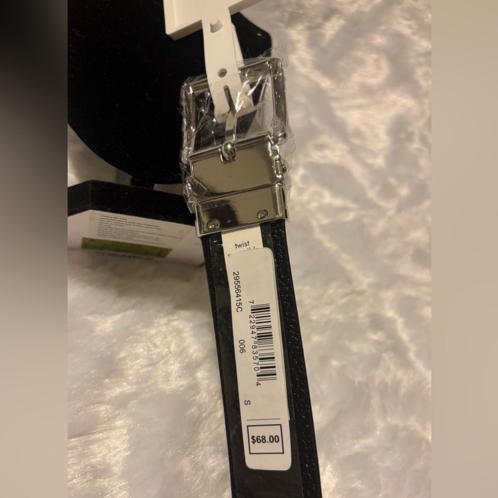 Michael Kors Silver Buckle Black Belt - Picture 3 of 4